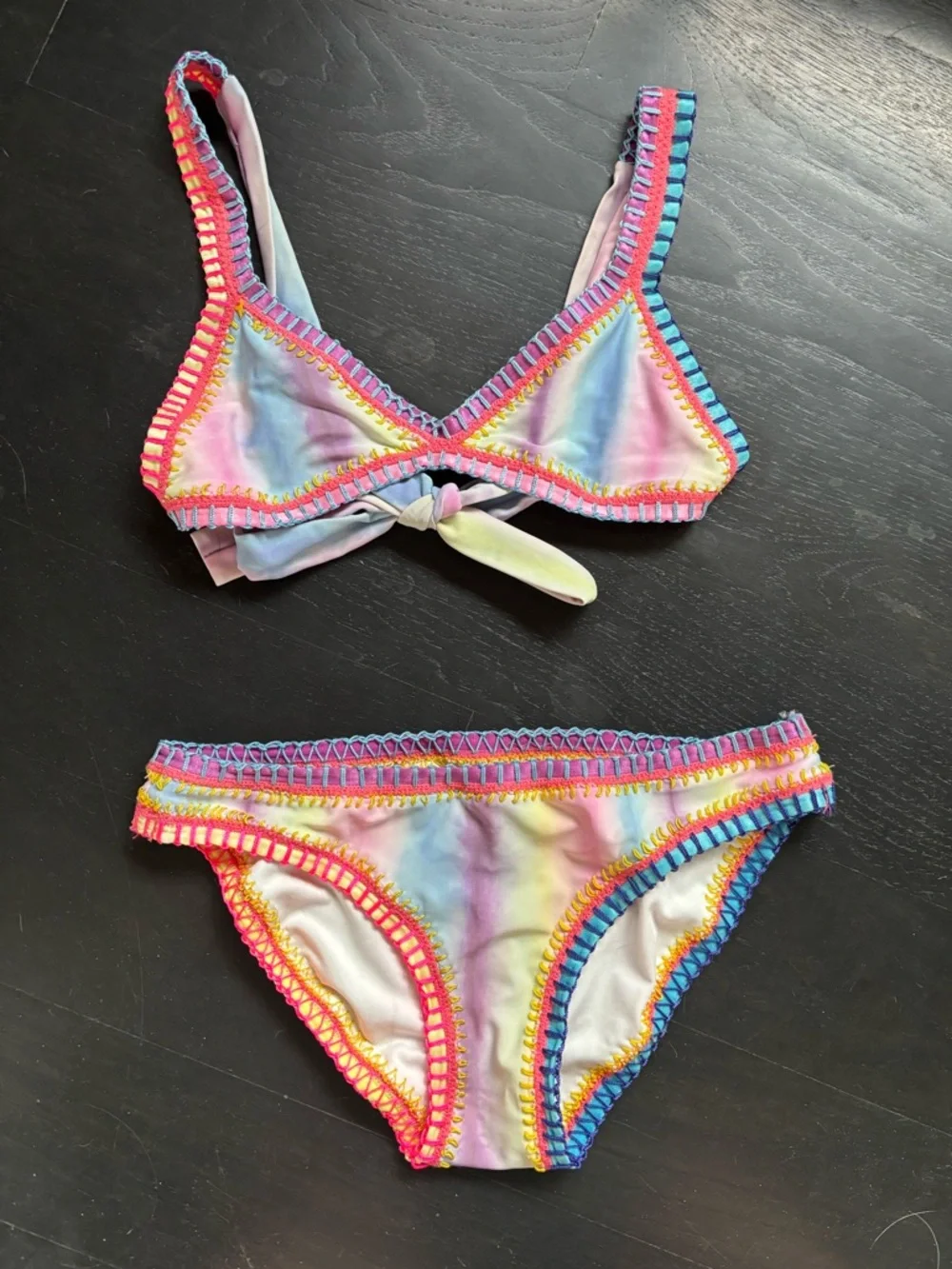 PQ Swim Platinum Solang Ferraini Inspired Kids Bikini, size 14